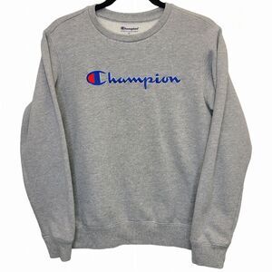 Champion Boys Grey Embroidered Crew Neck Pullover Sweater XL (Boys)